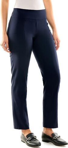 Zac & Rachel Women's Petite Millennium Fabric Pull-On Slim Leg Pant, Navy Blazer, 6S in Kuwait