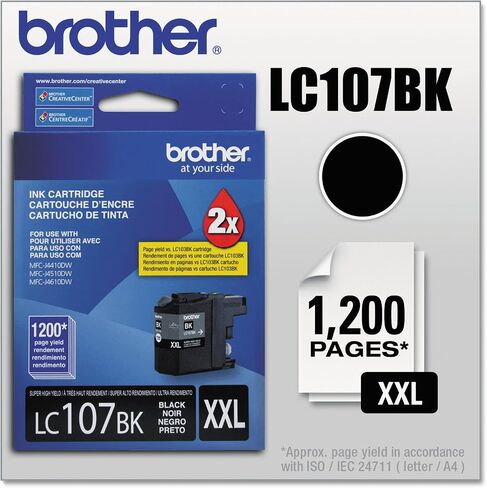 Brother Printer LC107BK Super High Yield Cartridge Ink, Black in Saudi Arabia