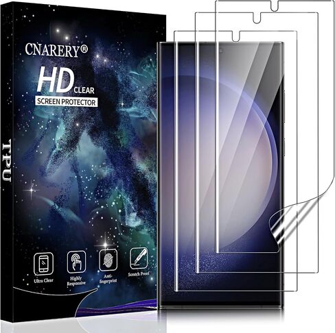 واقي شاشة مكون من 3 قطع لهاتف Samsung Galaxy S10 Plus [ليس زجاجيًا]، يدعم طبقة TPU المرنة لبصمات الأصابع مع واقي عدسة الكاميرا، تغطية كاملة منحنية ثلاثية الأبعاد خالية من الفقاعات in Kuwait