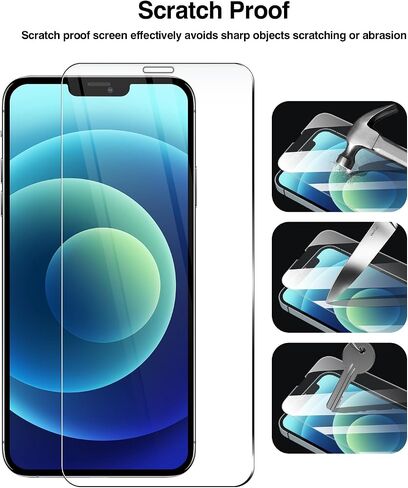 Wamife Screen Protector 2 Pack HD Screen Tempered Glass Film for iPhone 12/12 pro 6.1-inch 9H-Hardness Easy Installation Scratch Resistant in Saudi Arabia