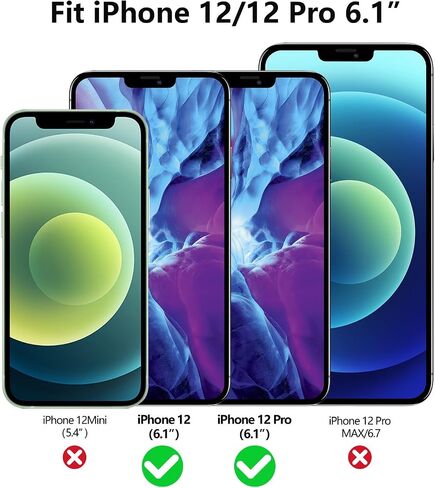 Wamife Screen Protector 2 Pack HD Screen Tempered Glass Film for iPhone 12/12 pro 6.1-inch 9H-Hardness Easy Installation Scratch Resistant in Saudi Arabia