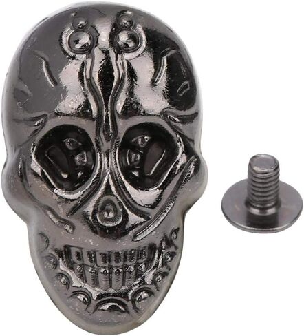 HEEPDD 20PCS Skeleton Ghost Rivet, Skull Crossbone 3D Ghost Rivet Stud Punk Decorative Buttons with 20Pcs Screws for Bag Leather Belt DIY Craft Making15.66 * 25.24mm(Gun Color) in Saudi Arabia