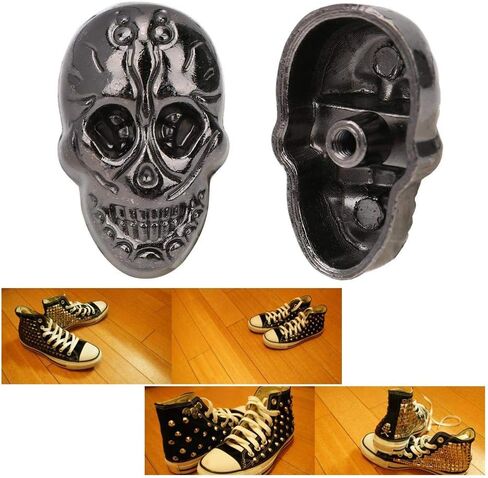 HEEPDD 20PCS Skeleton Ghost Rivet, Skull Crossbone 3D Ghost Rivet Stud Punk Decorative Buttons with 20Pcs Screws for Bag Leather Belt DIY Craft Making15.66 * 25.24mm(Gun Color) in Saudi Arabia