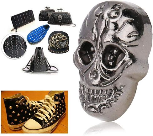 HEEPDD 20PCS Skeleton Ghost Rivet, Skull Crossbone 3D Ghost Rivet Stud Punk Decorative Buttons with 20Pcs Screws for Bag Leather Belt DIY Craft Making15.66 * 25.24mm(Gun Color) in Saudi Arabia