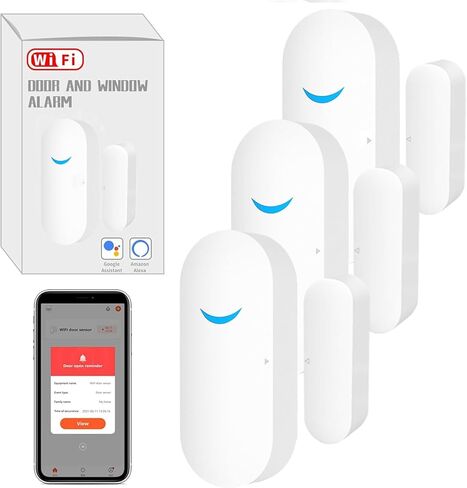 منبه لفتح الأبواب، منبه للنوافذ والأبواب للمنزل، أجهزة تويا الذكية، دقات باب عند فتح الباب للمنزل (3 عبوات) in Kuwait