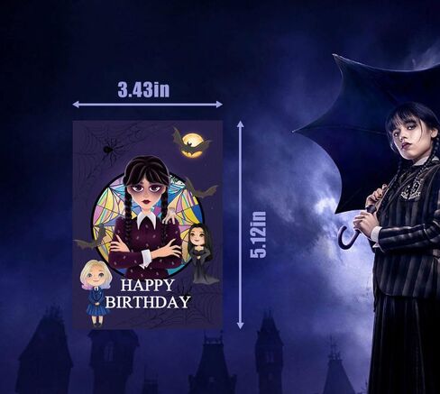 Adlight 24Pcs Wednesday Addams Birthday Party Supplies,Cartoon Wednesday Juice Pouch Tags Stickers for Wednesday Party Decorations. in Saudi Arabia