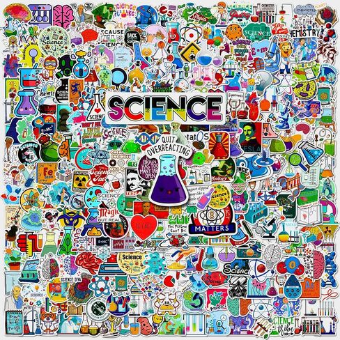 400pcs Science Stickers, Science Classroom Decor, Science Stickers for Teacher Students Kids Teens, Science Stickers for Water Bottles, Math Chemistry Physics Biology Gifts, Lab Science Decorations in Saudi Arabia