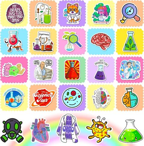 400pcs Science Stickers, Science Classroom Decor, Science Stickers for Teacher Students Kids Teens, Science Stickers for Water Bottles, Math Chemistry Physics Biology Gifts, Lab Science Decorations in Saudi Arabia