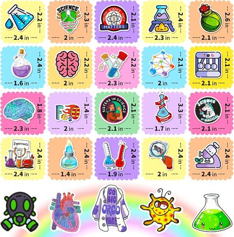 400pcs Science Stickers, Science Classroom Decor, Science Stickers for Teacher Students Kids Teens, Science Stickers for Water Bottles, Math Chemistry Physics Biology Gifts, Lab Science Decorations in Saudi Arabia