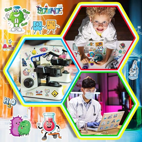 400pcs Science Stickers, Science Classroom Decor, Science Stickers for Teacher Students Kids Teens, Science Stickers for Water Bottles, Math Chemistry Physics Biology Gifts, Lab Science Decorations in Saudi Arabia