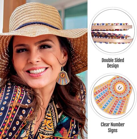 Spritewelry 6 Pairs Diamond Painting Earrings Making Kit 5D Hand Mosaic Diamond Art Earring Set Bohemia Vintage Dangle Drop Earrings Boho Vacation Jewelry for Adults Kids in Kuwait