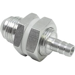 ICT Billet -8AN Straight to 5/16" Hose Barb Double Fuel Pump Tank Fitting Bulkhead Adapter Fitting Hose Thread Fuel Oil Gas Coolant Connector Pipe End Plumbing Port Fluid Aluminum AN861-08-31A