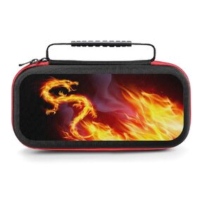 AoHanan Switch Carrying Case Fire Red Dragon Switch Game Case with 20 Games Cartridges Hard Shell Travel Protection Storage Case for Console & Accessories