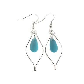 Yinahawaii Handmade Sea Glass Earrings, Hawaiian Jewelry, Wire Loop Turquoise Earrings Blue Earrings, Unique Handmade Earrings, Sea Glass Jewelry For Women Birthday Gift (December Birthstone Jewelry)