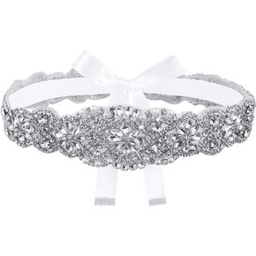 Lovful Womens 22 Inch Length Bridal Belt Rhinestone Wedding Dress Belts Crystal Sash Ribbon Belts