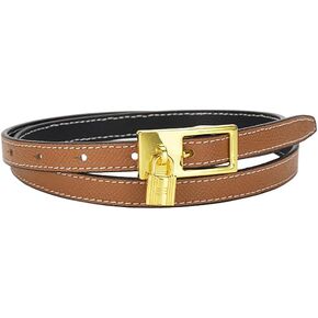 Womens Leather Belt for Jeans Pants Ladies Lock Buckle Design Skinny Dresses Belt