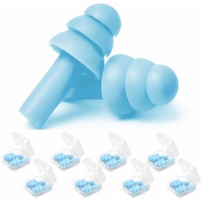 Ear Plugs, Reusable Earplugs for Sleeping Noise Cancelling – Super Soft, Silicone Ear Plug for Sleeping 8 Pairs, Swimming, Snoring, Concerts, Work, Noisy Places