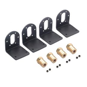 4Pack Vgoohobby 37mm Diameter DC Gear Motors Mounting Bracket Holder,L-Shape Fixed Seat with 6mm Hex Hexagonal Coupling for 6mm Small Stepper Motors Shaft RC DIY Car Robot