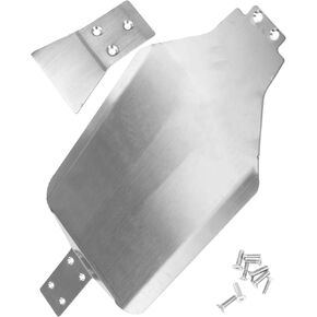 RC Chassis Armor Skid Plate Set Upgrades Part for 1/10 Rustler 4WD,Stainless Steel Chassis Armor Skid Plate Set for Rustler 4x4 Hops up