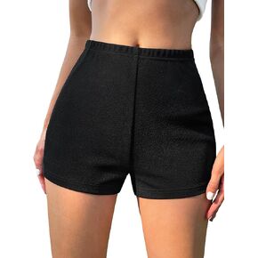 OYOANGLE Women's Cut Out High Elastic Waist Sports Shorts Solid Casual Slim Fit Biker Shorts