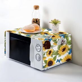 Western Aztec Horse Microwave Oven Cover Kitchen Appliance Covers Water Resistant Organizer with Pockets for Kitchen Home Decorations Accessories Navajo Cactus