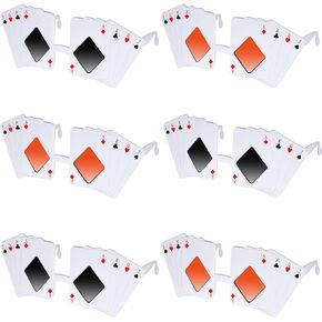 6 Pcs Poker Themed Sunglasses Playing Card Glasses Casino Night Gift Poker Accessories for Man Woman Costume Casino Theme Birthday Party Favors Supplies, 2 Colors