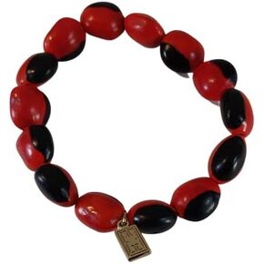 E B Evelyn Brooks Designs Classic Stretchy Adjustable Beaded Bracelet for Women 6.5" - 7.5" w/Meaningful Good Luck Huayruro Seeds Beads - Great Gifts for Mom, Daughter, Sister, Aunt, Girlfriend