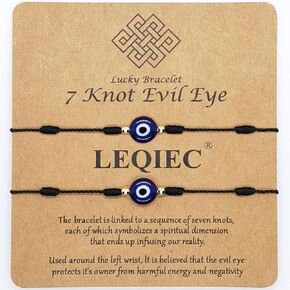 Evil Eye Bracelet for Women Men Kabbalah 7 Knot Red String Protection Blue Bracelet Mal Be Ojo Mexican Energy Luck Baby