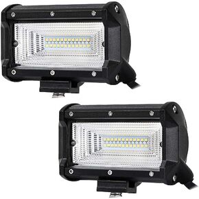 (2 Pack) ASEMI Car Light Bar 5-Inch 72W Flood Beam Light LED Dual Row IP67 Waterproof Combo Beam Work Light Driving Fog Off Road Lights LED Cubes Lights for Pickup Truck ATV UTV Boat