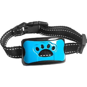 Caring Pet Anti-Bark Collar | Silent Training Aid | Soft Vibration, No Shock Barking Control for Small to Large Breeds | Excessive Barking Behavior Correction, (Battery Powered), Blue in Kuwait