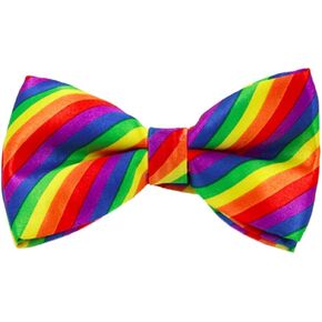 Rainbow Tie for Men Bow Tie Women Adjustable Bowtie Girl School Uniform Pre Tied Colorful Neck Tie Pride Day Accessory