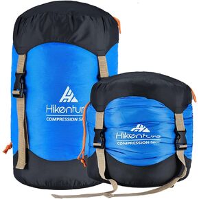 Hikenture Compression Sack for Sleeping Bag, Upgrade Anti-Tear Nylon Sleeping Bag Stuff Sack, 10L/14L/20L/30L Water-Resistant Compression Bag, Storage Bag (Blue, 14L)