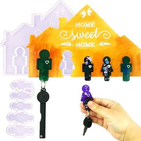 قوالب راتنج حامل المفاتيح، لوحة تنظيم سلسلة المفاتيح، قوالب سيليكون لراتنجات الإيبوكسي للتعليق على الحائط، قالب راتنج الصب لتزيين مدخل الأسرة، تخزين المفاتيح للجدار، الباب، ديكور المنزل المكتبي in Kuwait