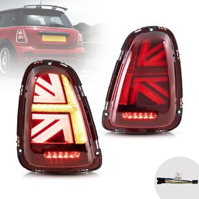 VLAND LED Union Jack Smoked Tail Lights Compatible For 2007-2013 BMW Mini Cooper R56 R57 R58 R59 Rear Lamp assembly, Not For F Series & Cooper Clubman