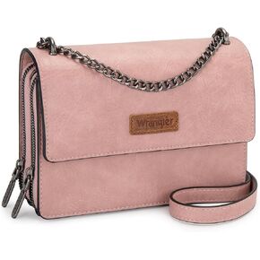 Wrangler CrossBody Purse for Women Western Small Clutch Wallet Trendy Shoulder Bag with Chain Strap Gift Pink WG149-236PK