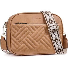Crossbody Bags for Women Trendy, Quilted Crossbody Purses, Leather Women's Shoulder Handbags with Card Slots
