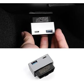 forTesla Model 3Y OBD in-car Charger Quick Charge Master Drive Dual Port Hidden Charger Type-c and USB