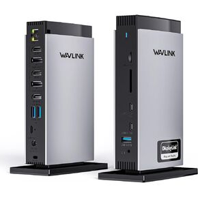 WAVLINK USB C Docking Station with 3 HDMI, 15 in 1 Laptop Dock Triple Monitor 4K+Dual 2K, 100W Charging for M1 M2 M3 Mac and Windows, 5 USB Ports, 2DP, 1Gbps Ethernet Port, Audio/Mic, SD/TF