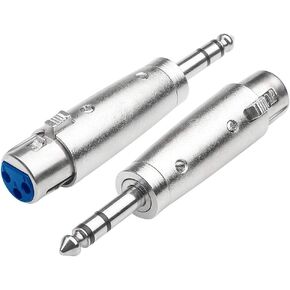 Herfair 6.35mm 1/4 Inch TRS to XLR Adapter (2PCS) Male to Female Mono to XLR Converter Stereo Balanced Audio Connector