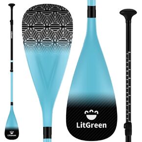 1 x 3 Section Lightweight Stand-up Paddle Oars for Paddleboard Adjustable Carbon Shaft SUP Paddles for Surfing, Floating,Water Sport