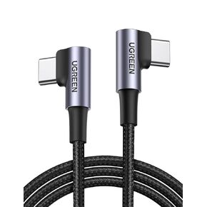 UGREEN Right Angle USB C to USB C Cable, 60W USB C Fast Charging Cable 90 Degree Compatible with iPhone 15/15 Plus/15 Pro, MacBook Pro, iPad Pro, Samsung Galaxy S24/S23, Google Pixel 8/7, 3.3FT