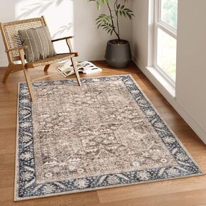 Lahome Vintage Washable Runner Rug, 2x8 Rug Runners for Hallways Non-Slip Kitchen Runner Rug Soft Ultra-thin Non-Shedding Carpet Runner for Bathroom Bedroom Laundry Room Entryway (2x8ft,Green) in Saudi Arabia