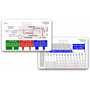 EKG Ruler Horizontal Badge ID Card Pocket Reference Guide ECG
