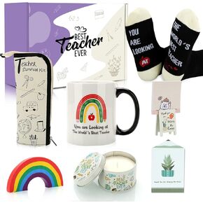 Teacher Appreciation Gifts, Teacher Gifts Basket for Men Women, Unique Teacher Birthday Christmas Gifts, Graduation Back to School End of Year Teacher Gifts from Student, Retirement Thank You Gifts
