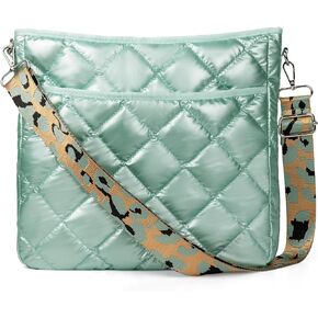 Quilted Crossbody Bag, Puffer Shoulder Bag, Tote Bag with Zipper, Fashion Cotton Quilted Ladies Handbag