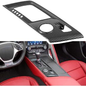 Carbon Fiber Look Control Gears Panel Protective Cover For Chevrolet Corvette C7 Z06 Z51 ZR1 Stingray Grand Sport 2014 2015 2016 2017 2018 2019 Interior Accessories Shift Trim Automatic Gear (Black)