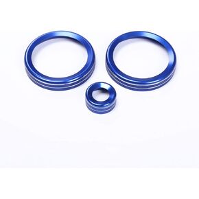 for Range Rover VELAR 2017-2019 Aluminum Alloy Car Central Air Conditioning Volume knobs Ring Cover Trim for Range Rover Evoque 2019 2020 (Blue)