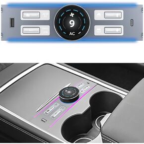 LBW Intelligent Center Control Expansion Dock Station, Fit for Tesla Model Y/Model 3 (2021-2024), LCD Intelligent Physical Button Knob, Mutifunctional Shortcut Key, Mutil USB & Type C Charger Port
