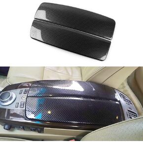 2PCS for BMW X5 G05 X6 G06 X7 G07 2019-2022 Accessories Armrest Cover Lid ABS Carbon Fiber Color Car Center Console Storage Box Cover Trim