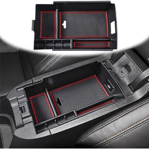 TACORBO Center Console Organizer Tray Compatible with Chevy Equinox 2018 2019 2020 2021 2022 2023 2024 Accessories, Armrest Insert Tray Secondary Storage Box, Black Trim
